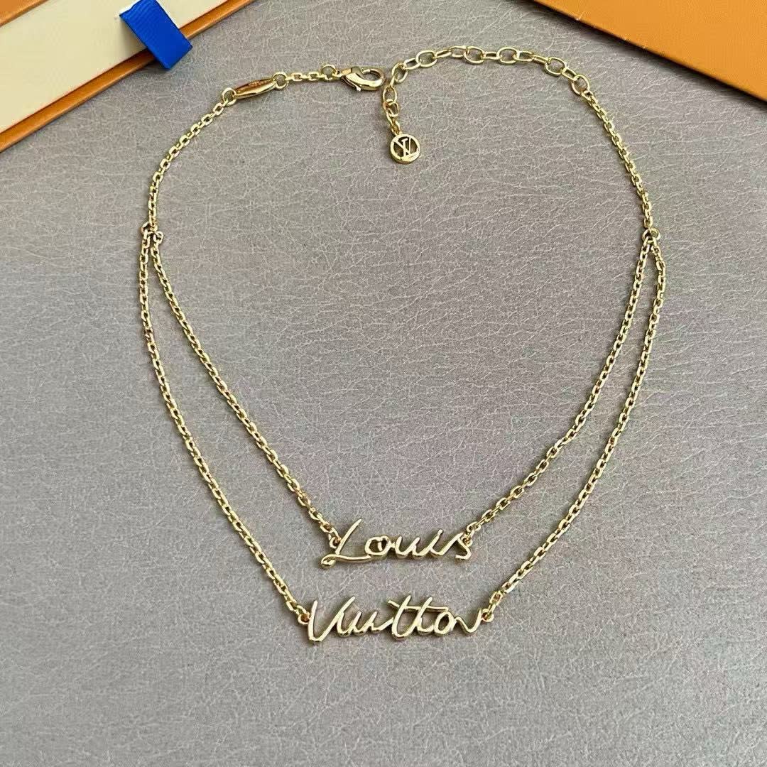 Louis Vuitton Double-Row Script Necklace
